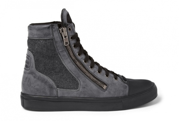 Maison Martin Margiela Leather & Wool High-Top Sneaker