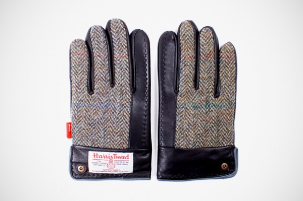 WTAPS x Harris Tweed Leather Gloves