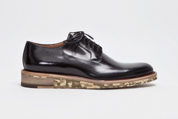 Dries Van Noten Derby Shoe in Black/Camouflage