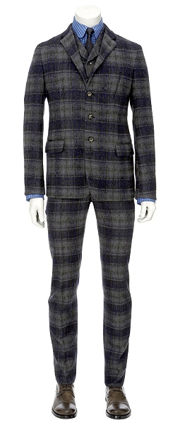 Alexander McQueen Navy Plaid Suit 1