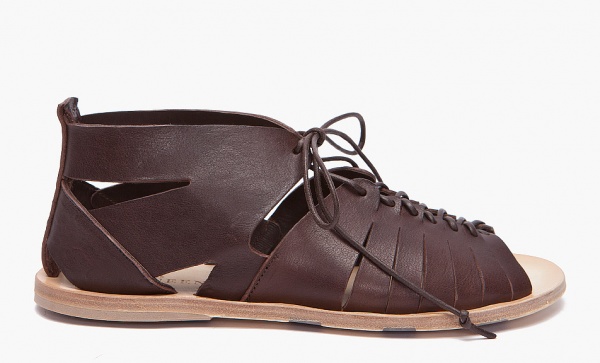 Alexander McQueen Brown Leather Gladiator Sandals