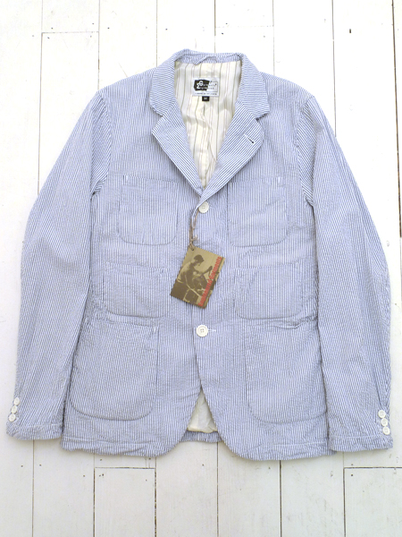 Engineered Garments Blue Stripe Seersucker Derrick Jacket 1