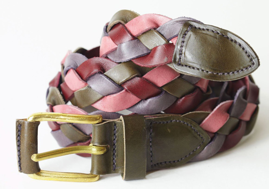 Fallow Purple Leather Woven Belt