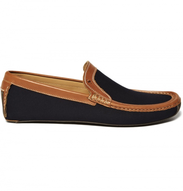 Harrys of London Jet Cotton Canvas Moccasin Lounge Shoe