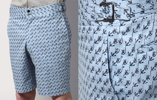 Camoshita Anchor Print Shorts