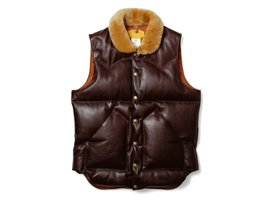 Uniform Experiment X Rocky Mountain Featherbed Leather Down Vest