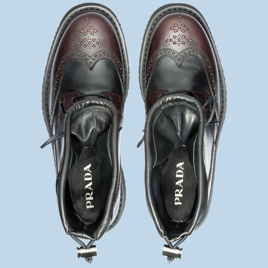 Prada Geometric Wingtip Boots