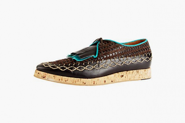 Burberry Prorsum Spring/Summer 2012 Wedge-Sole Woven Leather Shoe