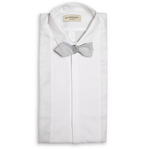 BEAMS Plus Striped Cotton Seersucker Bow Tie