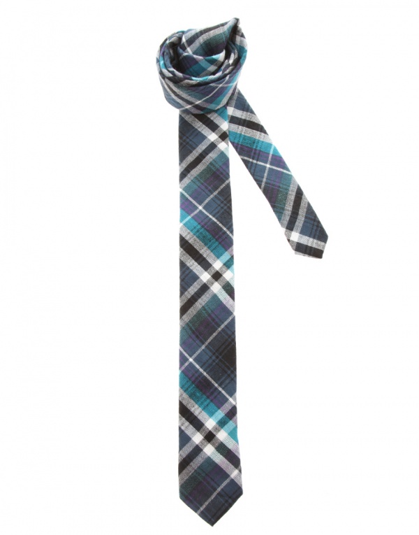 ASOS Blue Skinny Check Tie
