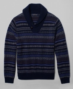 Brooks Brothers Fair Isle Shawl Collar Sweater