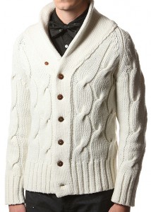 Creep Shawl Collar Fisherman Cardigan