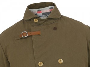 Folk Mid Brown Canvas Overcoat