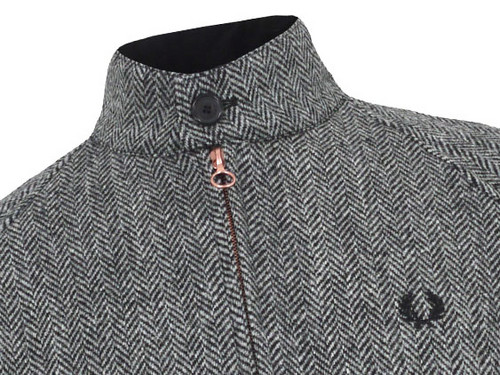 Fred Perry Laurel Black Harris Tweed Jacket