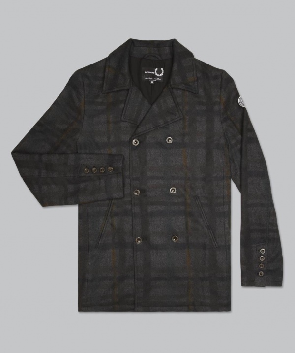 Fred Perry & Raf Simons Shadow Check Pea Coat