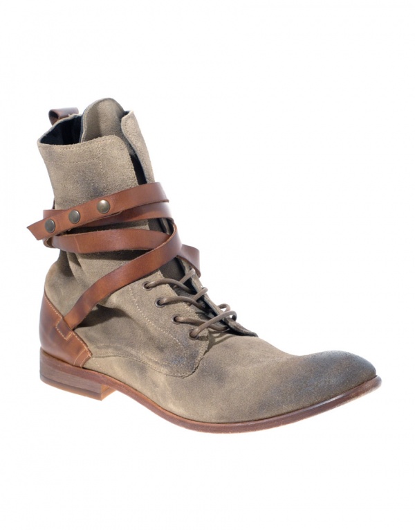 H by Hudson Yorke Leather Strap Boots