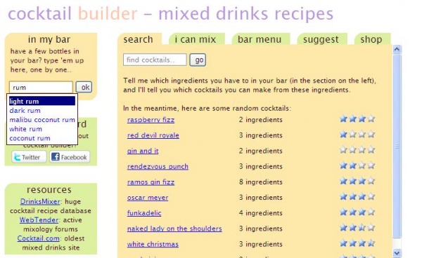 Interfacing – Cocktail Builder