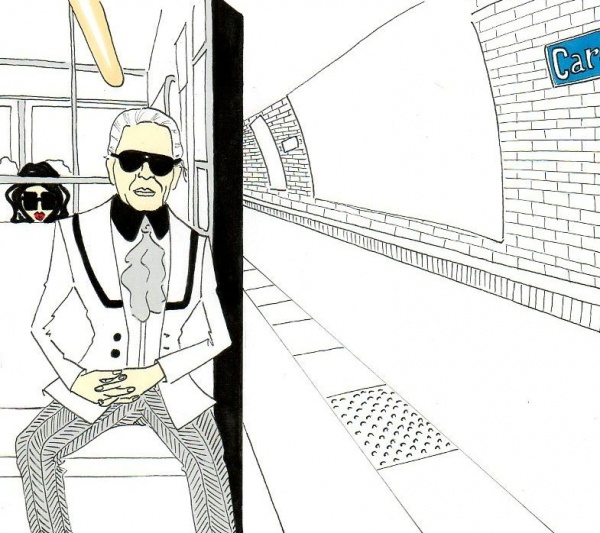 Karl Lagerfeld Illustrations by Alexsandro Palombo