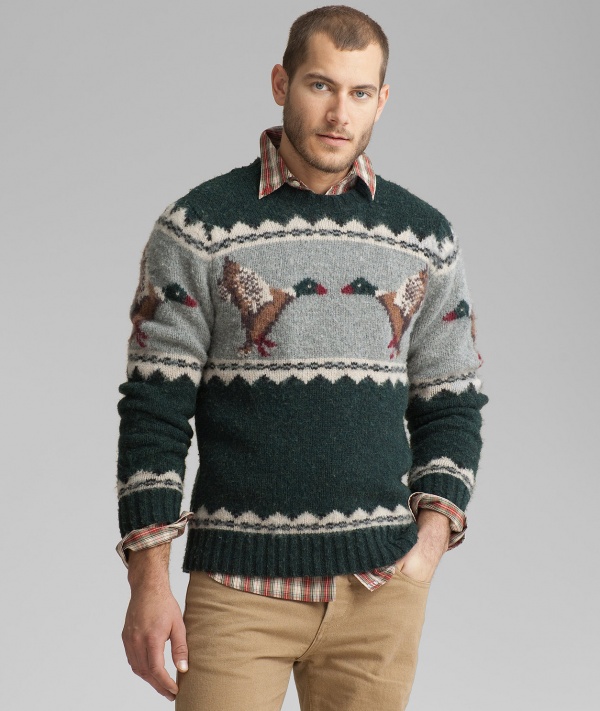 L.L. Bean Signature Brushed Lambswool Fair Isle Sweater