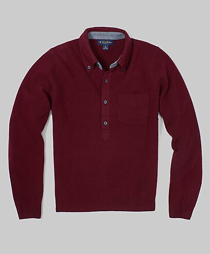 Lambswool Button-Down Collar Polo by Brooks Brothers