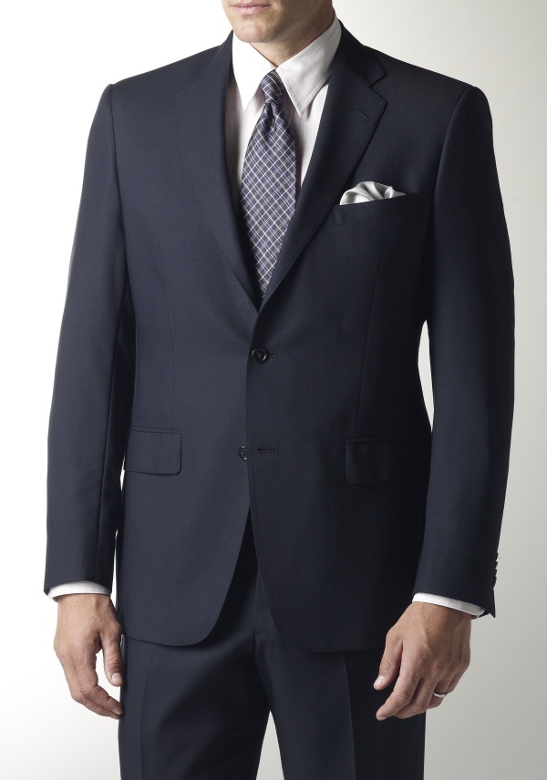 Navy Solid Smart Suit by Hart Schaffner Marx