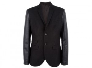 Neil Barrett Leather & Wool Blazer