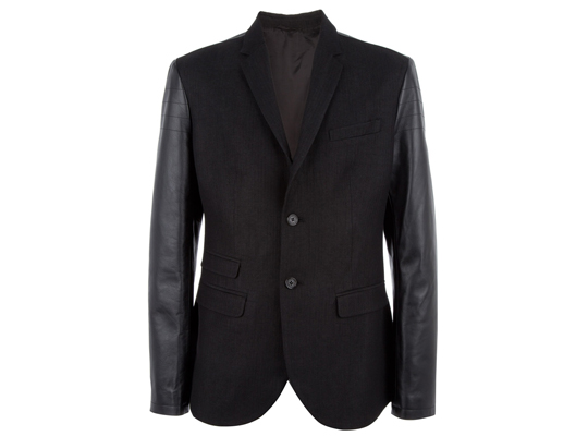 Neil Barrett Leather & Wool Blazer
