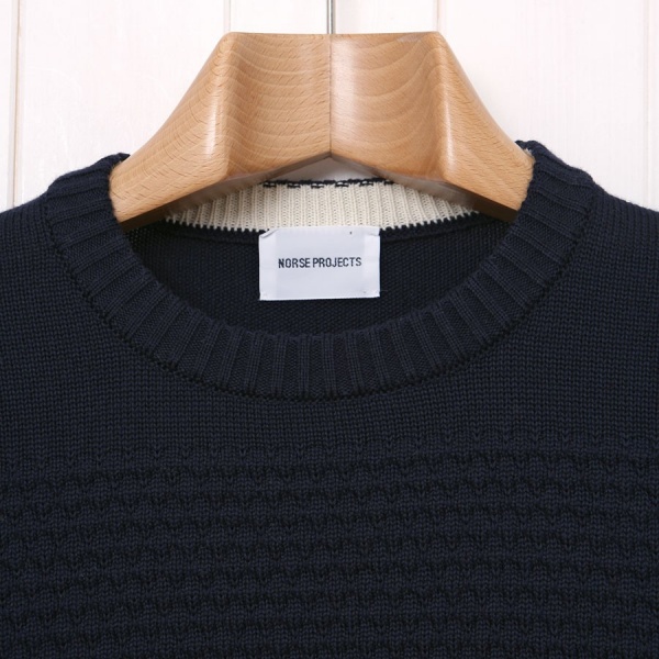 Norse Projects Bubble Knit Crewneck Navy Sweater