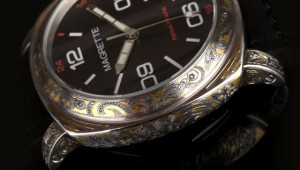 The Magrette Taniwha Engraved Gold Inlay Wristwatch