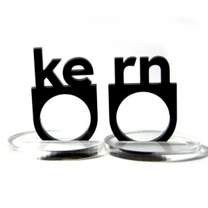 Typographic Kern Ring Set By Plastique