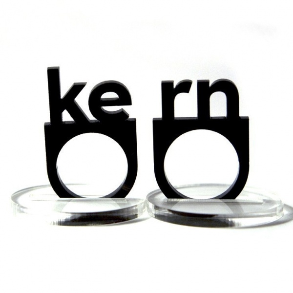 Typographic Kern Ring Set By Plastique