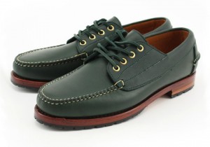 Beams x Atlantic Works Green Boat Shoe