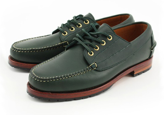 Beams x Atlantic Works Green Boat Shoe