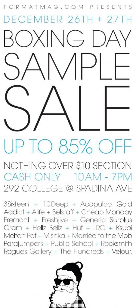 Format Boxing Days Sample Sale Tomorrow! – 85% Off Brands