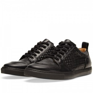 AMI Leather Woven Sneaker