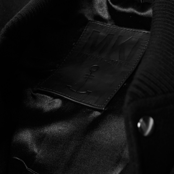 MKI Black Leather Varsity Jacket 2